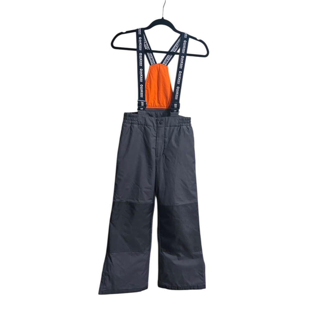 OshKosh B'Gosh Gray Snow Pants‎ Kids Size 8 Orange Trim Winter Snowboard Skiing